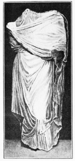 Estatua mutilada de Iruña. (Fot. L. Elerza, de un dibujo de D. F. Baráibar.)